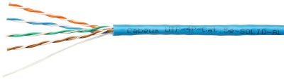 Cabeus UTP-4P-Cat.5e-SOLID-BL (305 м), Кабель витая пара UTP (U/UTP), категория 5e, 4 пары 0,51мм (24 AWG), одножильный, синий UTP-4P-Cat.5e-SOLID-BL Cabeus (305 м)