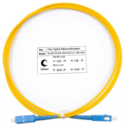Шнур оптический simplex SC-SC 9/125 SM 1,5 м LSZH Cabeus FOP(s)-9-SC-SC-1,5M