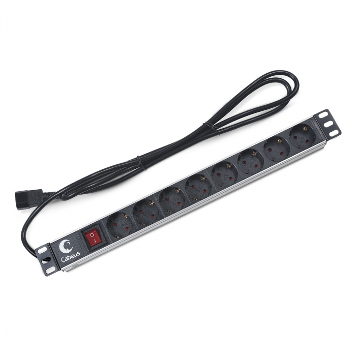 Cabeus PDU-8P-2IEC|Блок на 8 розеток IEC 320 горизонтальный для 19 ...