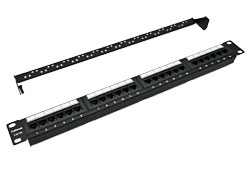 Патч-панель 19&quot;, 1U, 24xRJ45 Cabeus PL-24-Cat.5e-Dual IDC