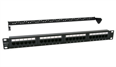 Патч-панель 19&quot;, 1U, 24xRJ45 Cabeus PL-24-Cat.6-Dual IDC
