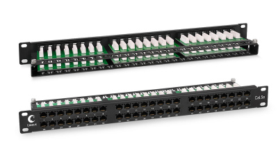 Патч-панель 19&quot;, 1U, 48 портов RJ-45 Cabeus PLHD-48-CAT.5E-DUAL IDC-1U