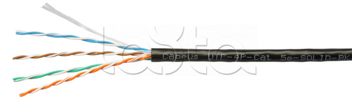 Cabeus UTP-4P-Cat.5e-SOLID-BK-100|Кабель витая пара LAN U/UTP 4x2x24AWG ...