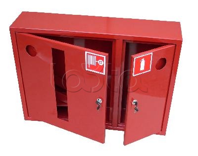 Пульс ШПК-315 НОКЛ, Шкаф пожарный навесной, открытый красный, исполнение левое, для пожарного крана и огнетушителя Пульс ШПК-315 НОКЛ