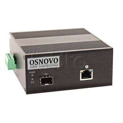 OSNOVO OMC-1000-11BX-I, Промышленный компактный медиаконвертер OSNOVO OMC-1000-11BX-I
