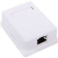 Розетка компьютерная накладная RJ-45 (8Р8С) кат.6 одинарная (WS-RJ45-8P8C-6-1P) Пожтехкабель СКС (201-038), Розетка компьютерная RJ-45 (8P8C), категория 6, одинарная, внешняя (настенная), Dual IDC, белая