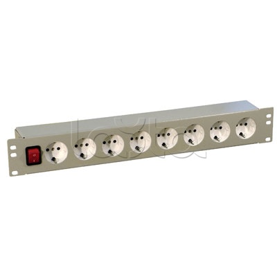 Eurolan 60A-61-11-06GY, Блок розеток 1U, 6 розеток Schuko, Eurolan 60A-61-11-06GY