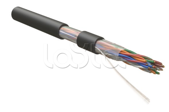 Hyperline UUTP10W-C5-S24-OUT-PE-BK, Кабель витая пара, неэкранированная U/UTP, категория 5, 10 пар (24 AWG), одножильный (solid), внешний, PE, -40°C – +60°C, черный UUTP10W-C5-S24-OUT-PE-BK Hyperline