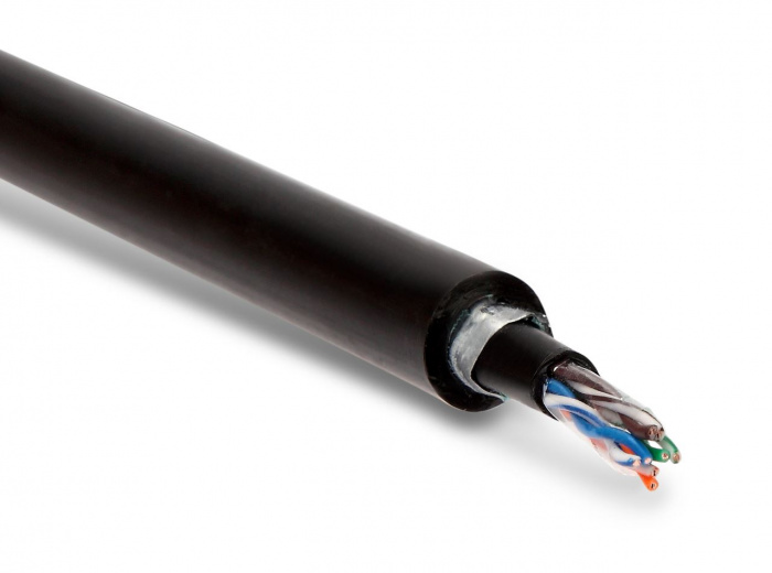 LAN U/UTP 4x2x0,51 Hyperline (UUTP4-C5E-S24-ARM-OUT-PE/PE-BK), LAN U/UTP 4x2x0,51 кат.5е PE бронированный Hyperline (UUTP4-C5E-S24-ARM-OUT-PE/PE-BK)