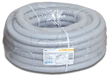 IEK CTG10-25-K41-050I, Труба гофрированная ПВХ 25 мм без зонда IEK CTG10-25-K41-050I (50 м)