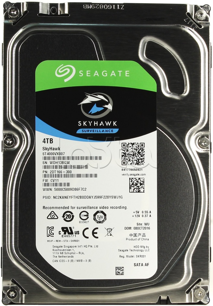 Seagate ST4000VX007, Жесткий диск HDD 4 Tb SATA-III SkyHawk Seagate ST4000VX007