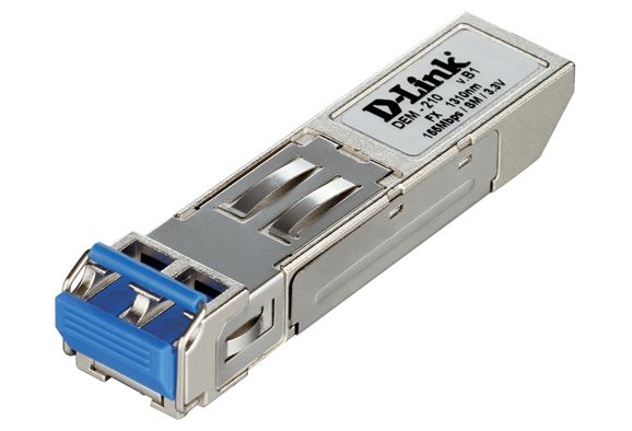 D-Link DEM-210, Модуль SFP с 1 портом 100Base-FX для одномодового оптического кабеля, питание 3,3В (до 15 км) D-Link DEM-210