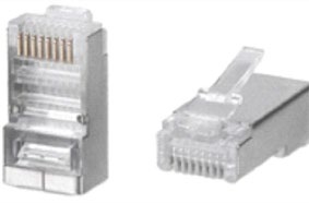 Коннектор RJ-45 (8Р8С) кат.5e экранированный (100шт./уп.) (J-RJ45-8p8c-FTP-5e) Пожтехкабель СКС (201-022), Разъем RJ-45(8P8C) под витую пару, категория 5e (50 µ&quot;/ 50 микродюймов), универсальный (для одножильного и многожильного кабеля) экранированный (100 шт)
