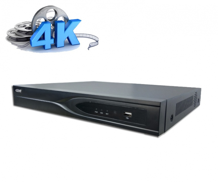 KENO KN-PRO24/2-8P-4K (16 x до 8Mpx) (8 x POE), IP-видеорегистратор 24-х канальный KENO KN-PRO24/2-8P-4K (16 x до 8Mpx) (8 x POE)