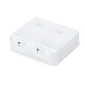 Коробка для настенного монтажа (WS-RJ45-2P-M) Пожтехкабель СКС (201-016), Корпус настенной розетки для установки 2-х вставок типа Keystone Jack, белый