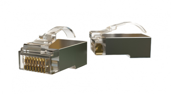 Hyperline (PLEZ-8P8C-UA-C6-SH-100)|Разъем легкой оконцовки RJ-45 ...