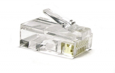 Разъем RJ-45(8P8C) под витую пару, категория 6 (50 µ&quot;/ 50 микродюймов), универсальный (100 шт/уп) Hyperline PLUG-8P8C-U-C6-100