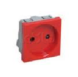 IEK CKK-40D-RSZK2-K04|Розетка с з/к 2к, 2 модуля (красная) РКС-20-32-П ...
