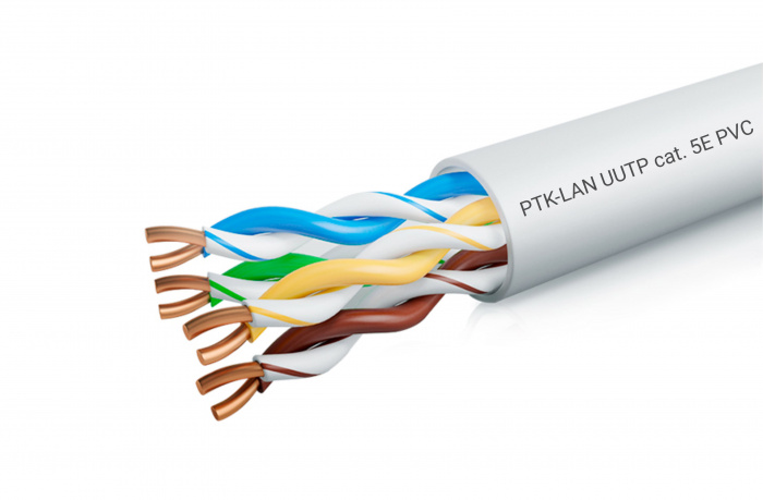 LAN U/UTP 4x2x24AWG кат.5е (305 м) PVC (серый) Пожтехкабель СКС (202 ...