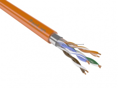 Огнестойкий кабель парной скрутки для СОУЭ, СКС и IP-сетей имеет 2 пары жил диаметром 0,52 мм (24 AWG), категория 5e ParLan F/UTP Cat5e ZH нг(A)-FRHF 2х2х0,52 Паритет (305 м)