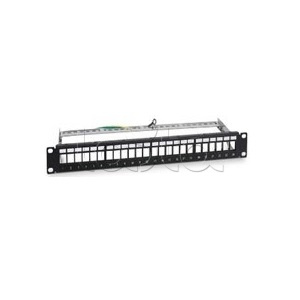 Патч-панель модульная 19" (1U) 24 порта RJ-45 кат.5е экран. (PP-1U-24P ...