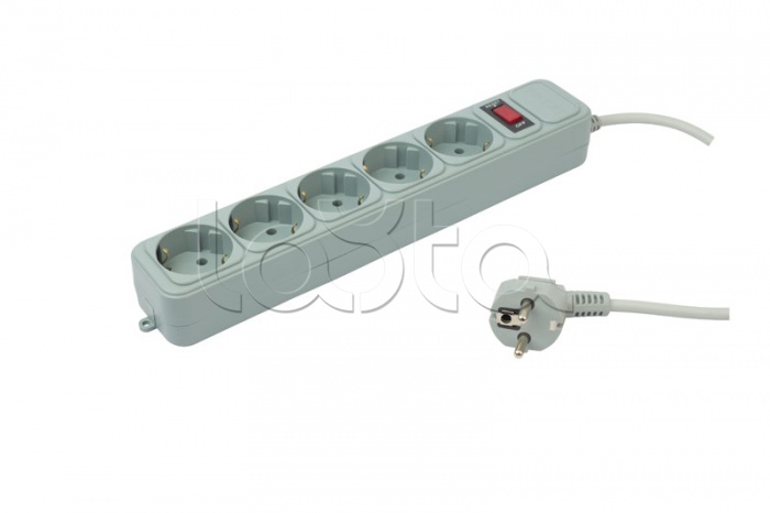 PC PET AP01006-3-G|Фильтр cетевой 3м 5 разеток (серый) PC PET AP01006-3 ...