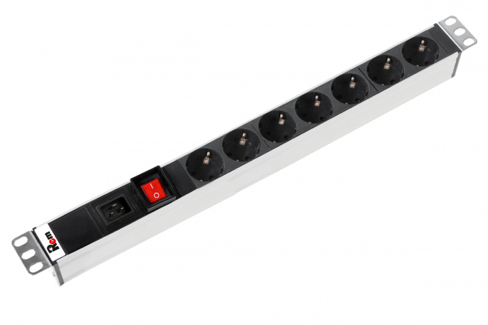 Rem R-16-7S-V-440|Блок розеток Rem-16 с выкл., 7 Schuko, вход IEC 60320 ...