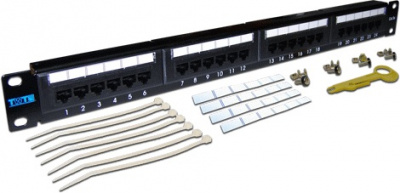 Патч-панель 19&quot;, 1U, 24 порта RJ-45 TWT TWT-PP24UTP