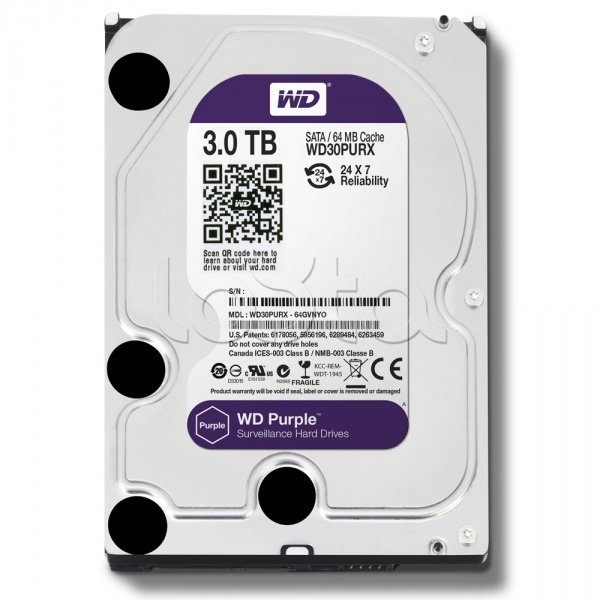 Western Digital WD30PURZ, Жесткий диск Western Digital Purple HDD 3 Tb SATA-III 3.5&quot; WD30PURZ